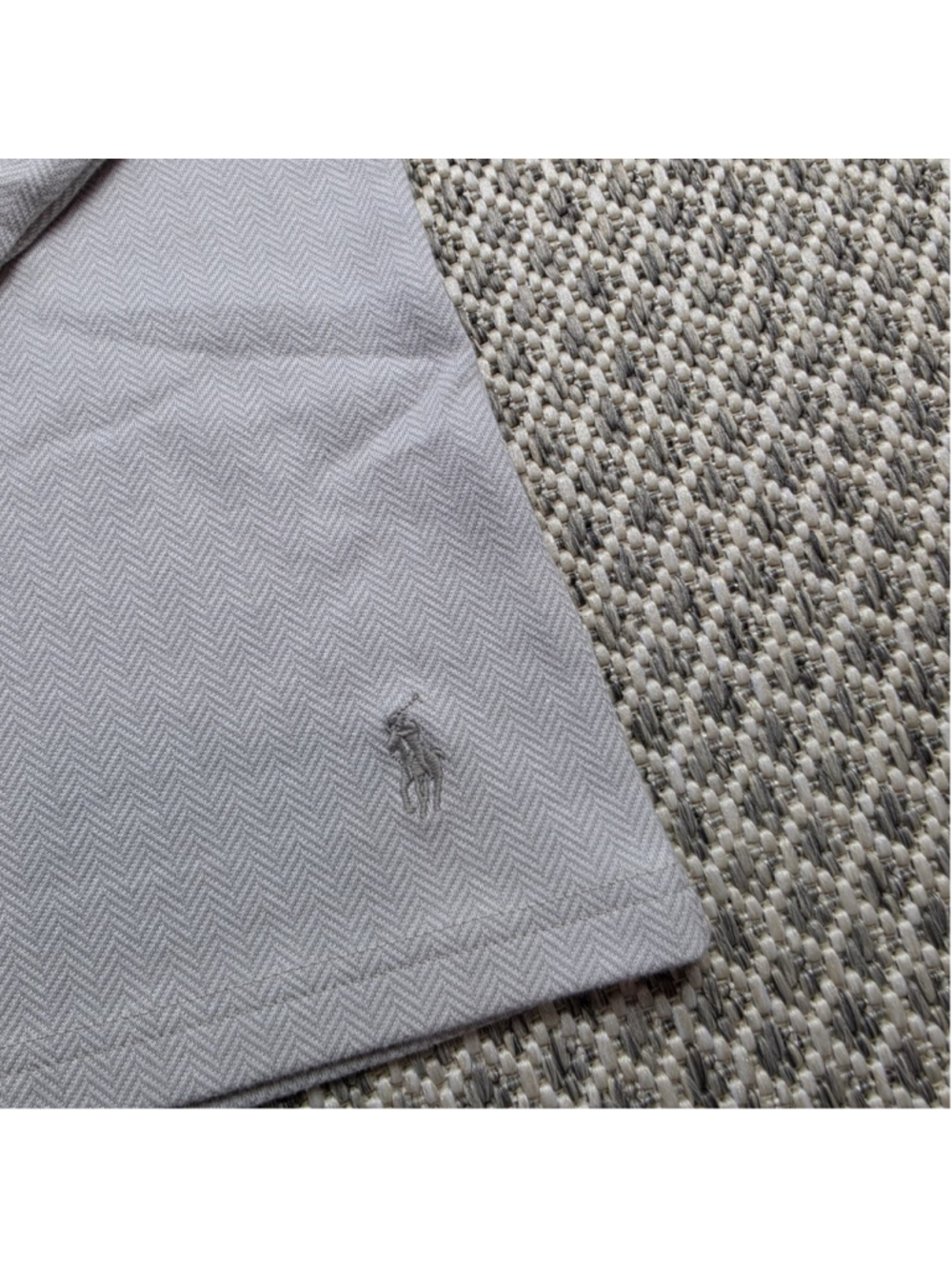 Polo Ralph Lauren Sleepwear Henley Shirt Mens XL Gray Herringbone Pony Cotton LS - Picture 4 of 9